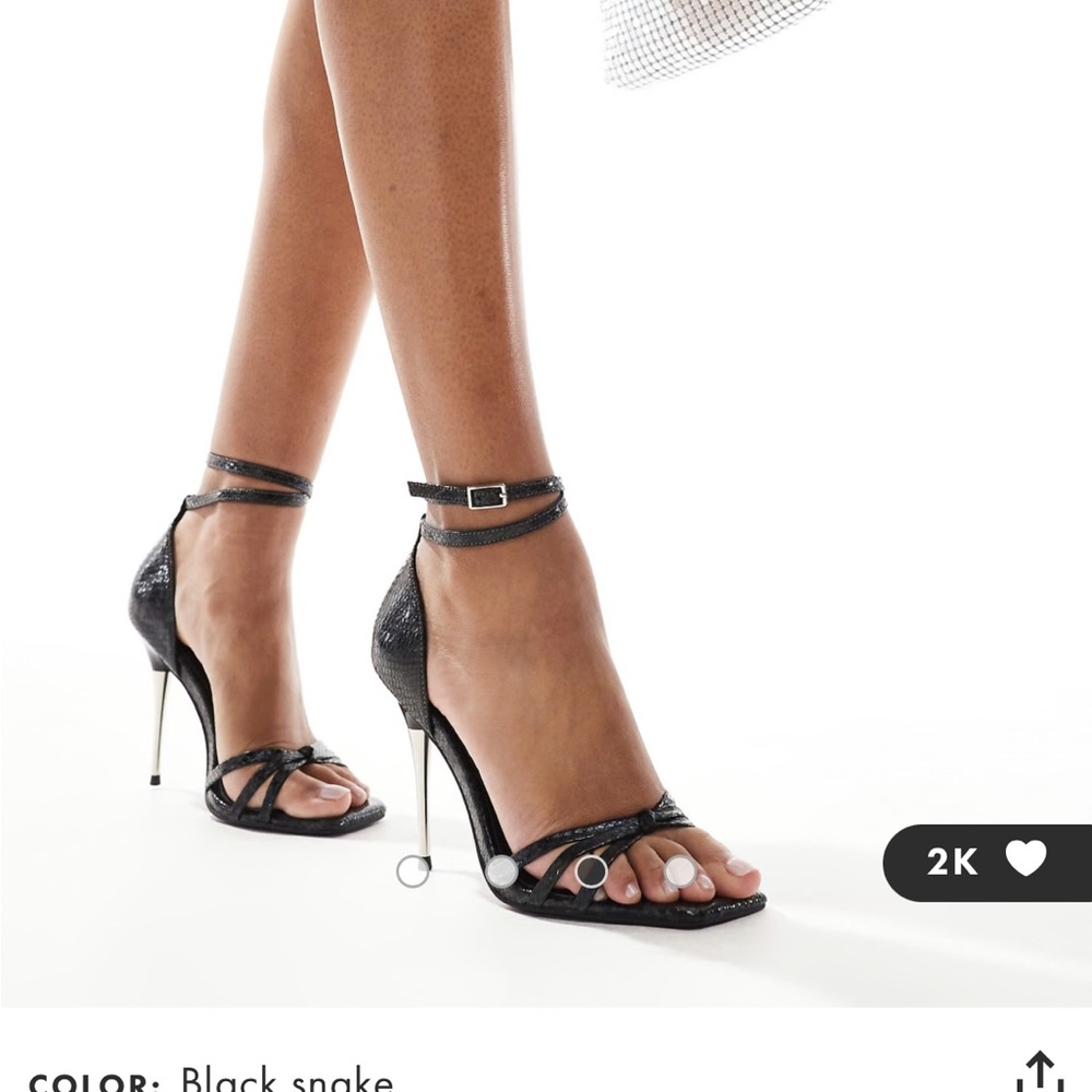ASOS Design Black Snake Stiletto Heels